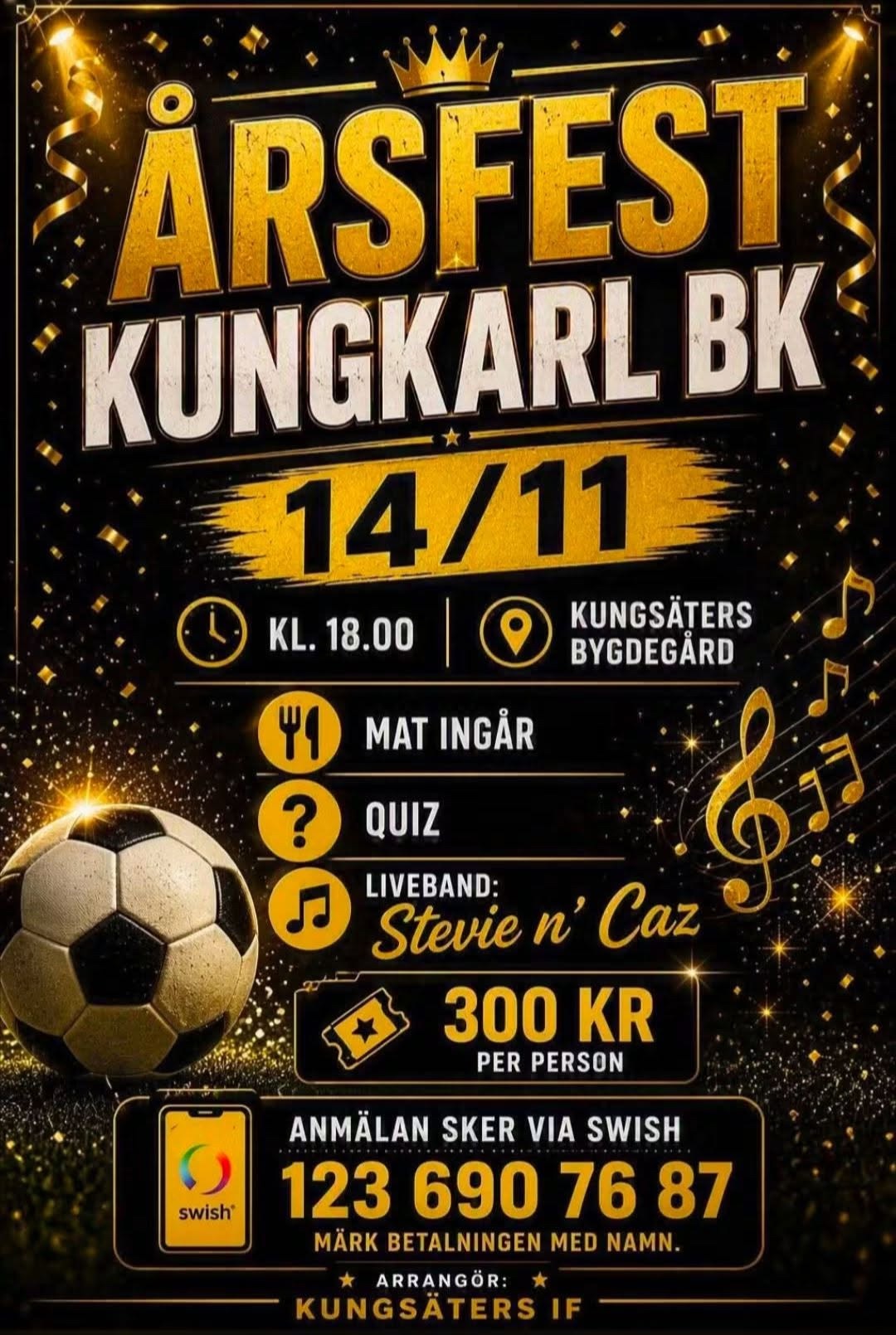 Årsfest Kung Karl BK 14 november